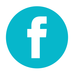 The Facebook icon branded in Customer First Digital light blue