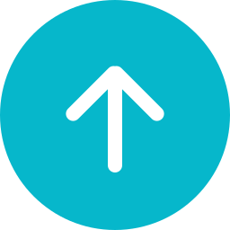An up arrow icon that takes you to the top of the page that is branded in Customer First Digital light blue